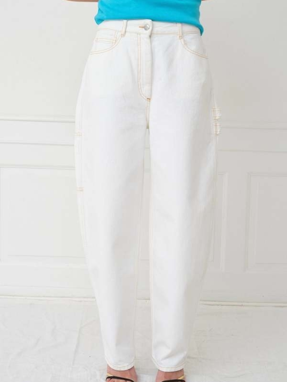SAKS POTTS Organic Denim Helle Jeans In White Large